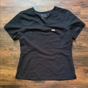 FIGS Women's Black V-Neck Scrub Top